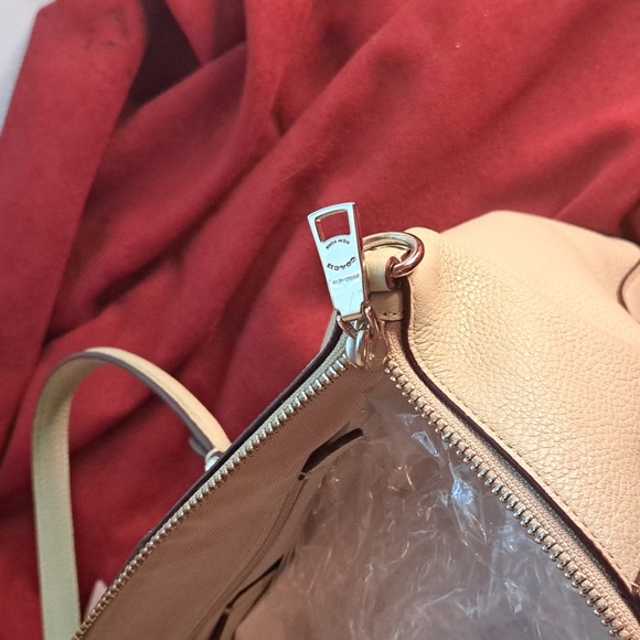 🥰Coach Prairie Soft Seafoam Green Pebble Leather Satchel/Crossbody Like New - Picture 6 of 11